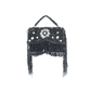 Rajwada Black Suede Embellished Clutch For Women