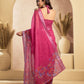 Rajwada Pink Cotton Linen Zari Work Saree For Women