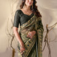 Rajwada Dark Green Georgette Printed Saree For Women