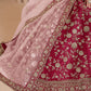 Rajwada Pink Art Silk Embroidered Semi-Stitched lehenga For Women