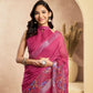 Rajwada Pink Cotton Linen Zari Work Saree For Women
