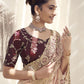 Rajwada Light Peach Net Embroidered Elegant Saree For Women