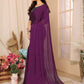 Rajwada Purple Georgette Embellished Saree For Women