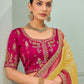 Rajwada Yellow Satin Embroidered Saree For Women