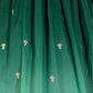 Rajwada Green Ombre Silk Blend Embroidered Semi-Stitched lehenga For Women