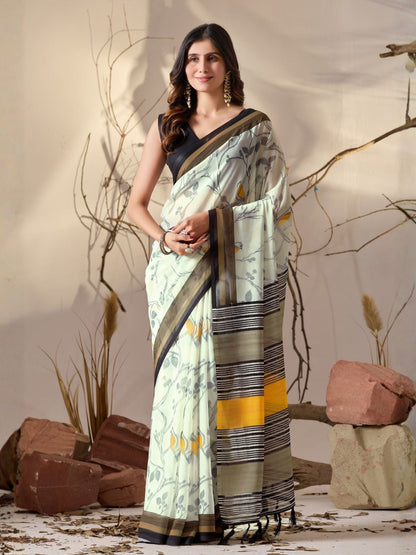 Rajwada Multicolor Georgette Printed Saree For Women