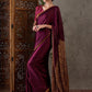 Rajwada Maroon Silk Blend Printed Elegant Saree For Women