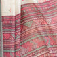 Rajwada Off White Cotton Linen Printed Saree For Women
