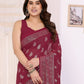 Rajwada Maroon Georgette Printed Saree For Women