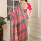 Rajwada Pink Cotton Linen Solid Printed Saree For Women