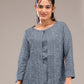Rajwada Grey Poly Crepe Solid Semi Stitched Kurta Set For Women