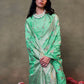 Rajwada Green Silk Blend Woven Saree With Unstitched Blouse For Women