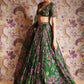 Rajwada Green Georgette Embellished Semi Stitched Lehenga For Women