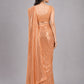 Orange Georgette Embellished Saree