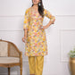 Rajwada Yellow Chanderi Embroidered And Printed Stitched Kurta Set Without Dupatta For Women
