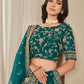 Rajwada Teal Art Silk Embroidered Semi-Stitched lehenga For Women