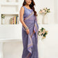 Rajwada Pastel Blue Cotton Linen Zari Work Saree For Women