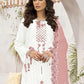 Rajwada White Georgette Embroidered Semi-Stitched Kurta Set For Women