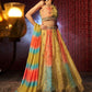 Rajwada Multicolor Organza Embroidered Semi-Stitched Lehenga For Women