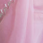 Rajwada Pink Organza Embroidered Saree With Unstitched Blouse For Women