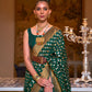 Rajwada Green Silk Blend Woven Saree With Unstitched Blouse for Women