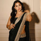 Rajwada Black Silk Blend Embellished Bordered Saree For Women