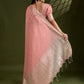 Rajwada Peach Silk Blend Woven Checked Saree For Women