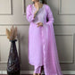 Rajwada Lavender Viscose Embroidered Stitched Kurta Set For Women