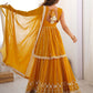 Rajwada Yellow Georgette Embroidered Stitched Kurta Set For Women