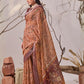 Rajwada Brown Linen Cotton Printed Saree For Women