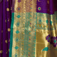 Rajwada Deep Purple Silk Blend Woven Pithani Saree For Women