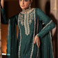 Rajwada Teal Green Georgette Embroidered Semi-Stitched Kurta Set For Women