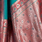 Rajwada Teal Blue Silk Blend Solid Saree For Women