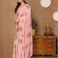 Rajwada Peach Georgette Printed Saree For Women