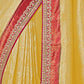 Rajwada Yellow Satin Embroidered Saree For Women