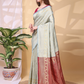 Rajwada  Pista Green Silk Blend Woven Saree For Women
