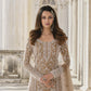 Rajwada Beige Silk Blend Embroidered Semi Stitched Kurta Set For Women