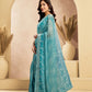 Rajwada Light Blue Cotton Linen Zari Work Saree For Women