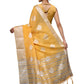 Rajwada Yellow Silk Blend Embellished Saree For Women