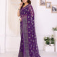 Rajwada Purple Georgette Printed Saree For Women
