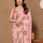 Rajwada Peach Georgette Printed Saree For Women