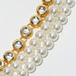 Rajwada White Alloy Beaded Pearl Kundan Neckpiece For Women
