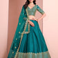 Rajwada Blue Art Silk Embellished Semi-Stitched lehenga For Women
