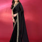Rajwada Black Georgette Embellished Saree For Women