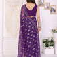 Rajwada Purple Georgette Printed Saree For Women