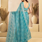 Rajwada Light Blue Cotton Linen Zari Work Saree For Women
