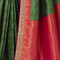 Rajwada Green Satin Embroidered Saree For Women