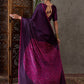 Rajwada Purple Silk Blend Printed Elegant Saree For Women
