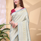 Rajwada  Pista Green Silk Blend Woven Saree For Women