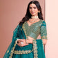 Rajwada Blue Art Silk Embellished Semi-Stitched lehenga For Women